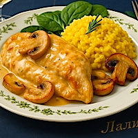 Medaljon sa gljivama i zlatnim rižotom - 82